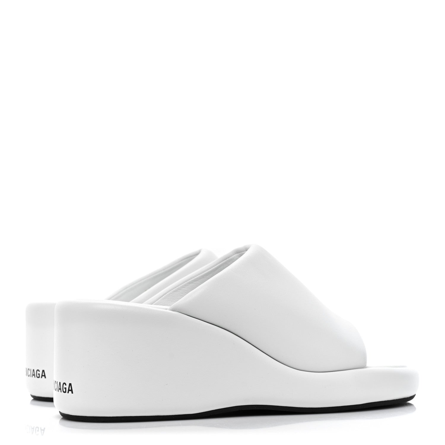 Balenciaga Smooth Nappa Logo Rise Wedge Sandals 39 White Black 5 of 10