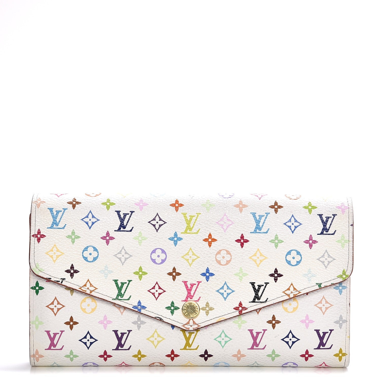 Louis Vuitton Monogram Multicolor Sarah Wallet NM White Eglantine 1 of 7