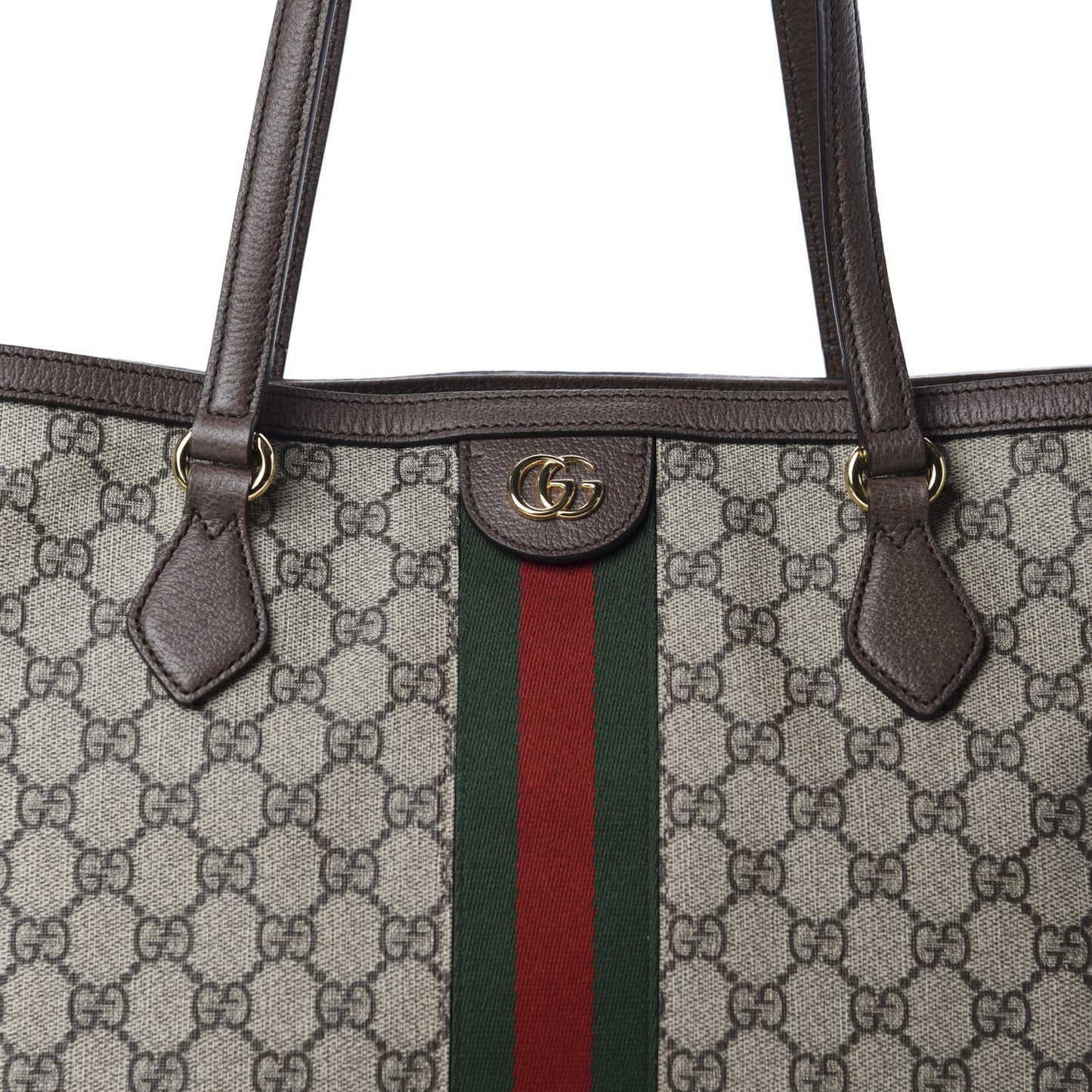 GG Supreme Monogram Medium Ophidia Shopping Tote Brown