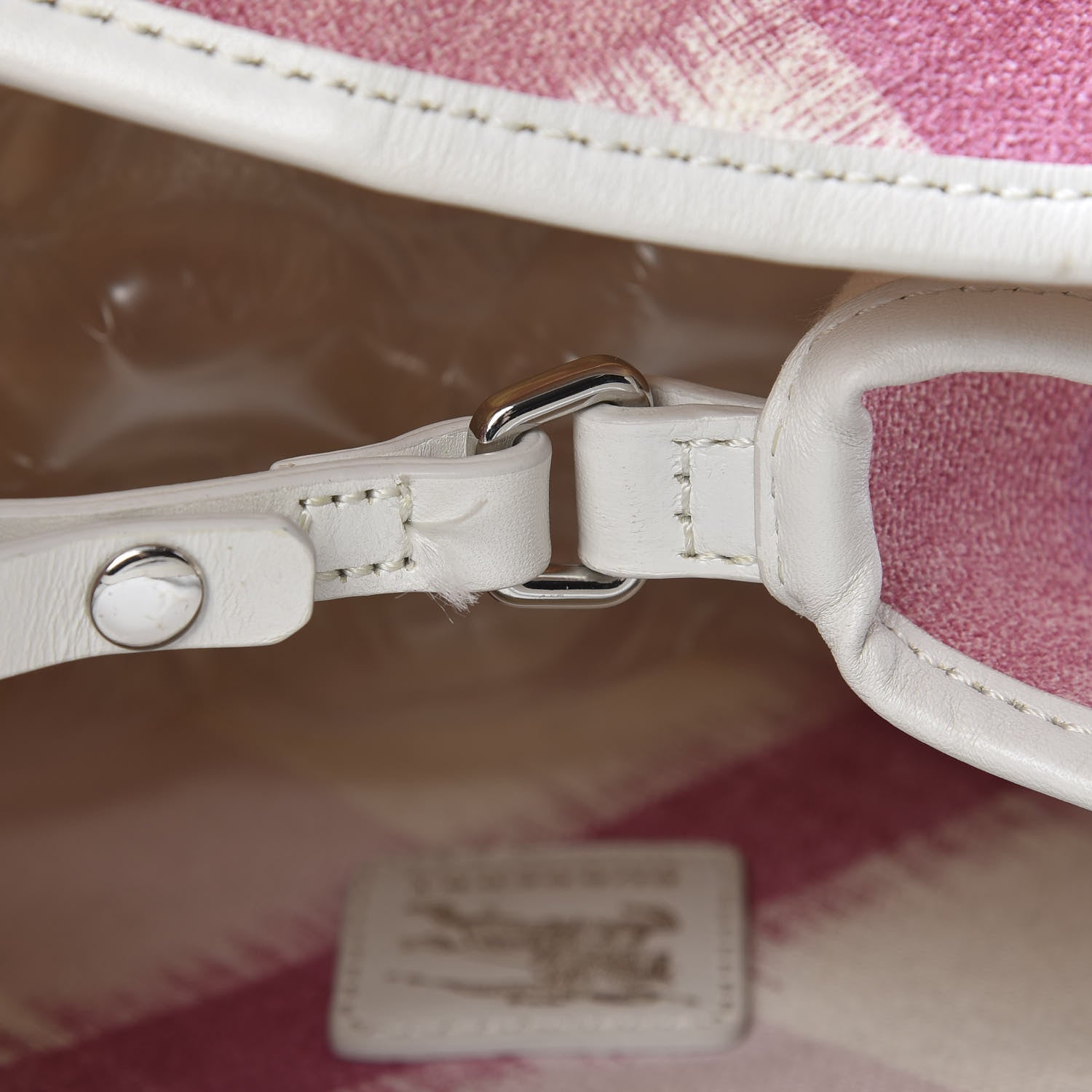 Burberry Canvas Ikat Check Tote Tea Rose 18 of 22