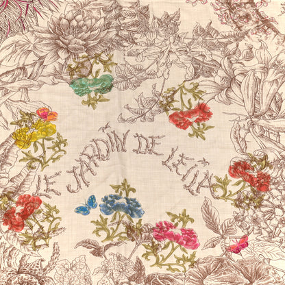 Hermes Cashmere Silk Le Jardin De Leila Au Bloc Shawl 140 6 of 6