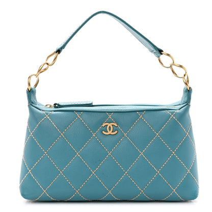 Chanel Calfskin Wild Stitch Surpique Hobo Blue 1 of 11