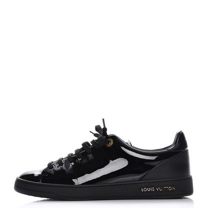 Louis Vuitton Patent Calfskin Frontrow Sneakers 37 Black 1 of 9