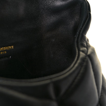 Saint Laurent Lambskin Monogram Loulou Puffer Pouch Clutch Black 11 of 12