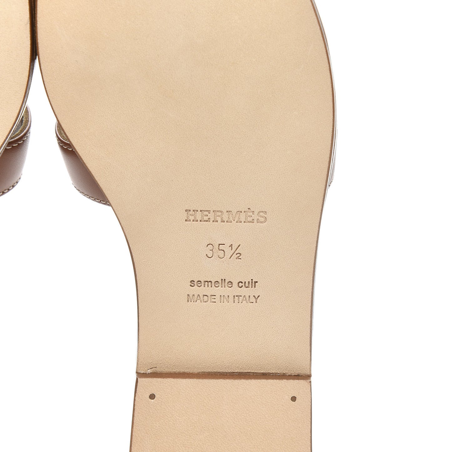Box Calfskin Oran Sandals 35.5 Gold
