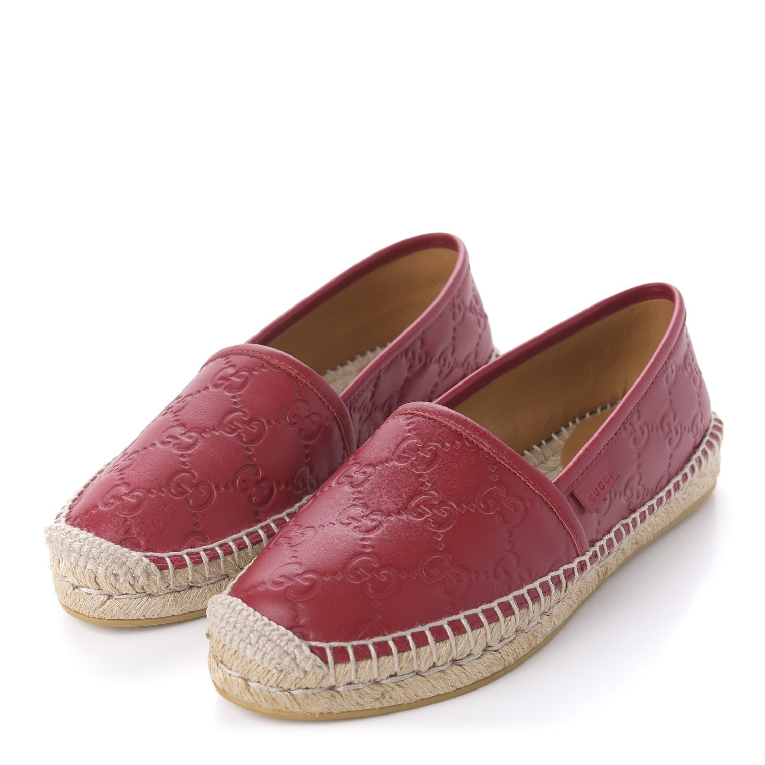 Gucci Guccissima Womens Signature Espadrilles 35 Hibiscus Red 3 of 9