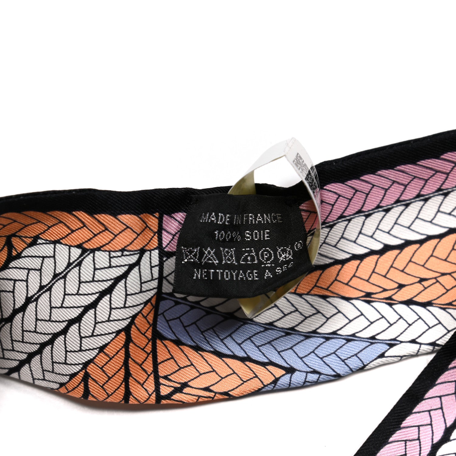 Hermes Silk Tresses H Twilly Abricot Black Rose 4 of 5