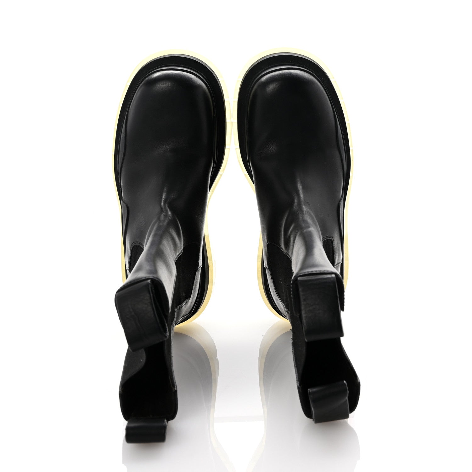 Bottega Veneta Calfskin The Tire Chelsea Boots 36 Black Clear 2 of 8