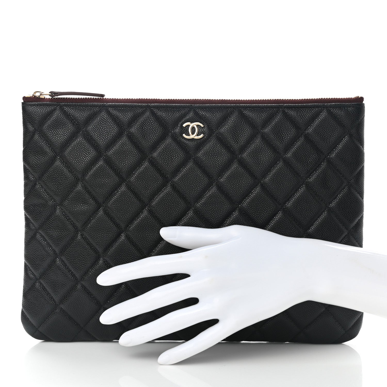 Chanel Caviar Quilted Medium Cosmetic Case Black 3 of 8