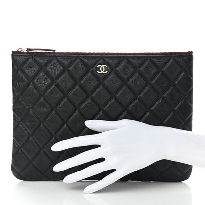 Chanel Caviar Quilted Medium Cosmetic Case Black 3 of 8