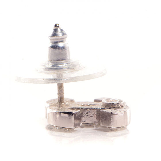 Chanel Crystal CC Timeless Earrings Silver 3 of 4
