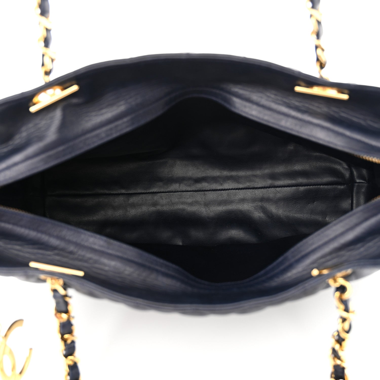 Chanel Lambskin Quilted Shoulder Bag Navy 5 of 11