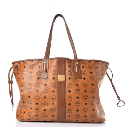 MCM Visetos Large Liz Reversible Shopper Tote Cognac 3 of 20