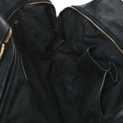 Alexander McQueen Pebbled Calfskin Large Skull Padlock Zip Around Tote Black 15 of 24