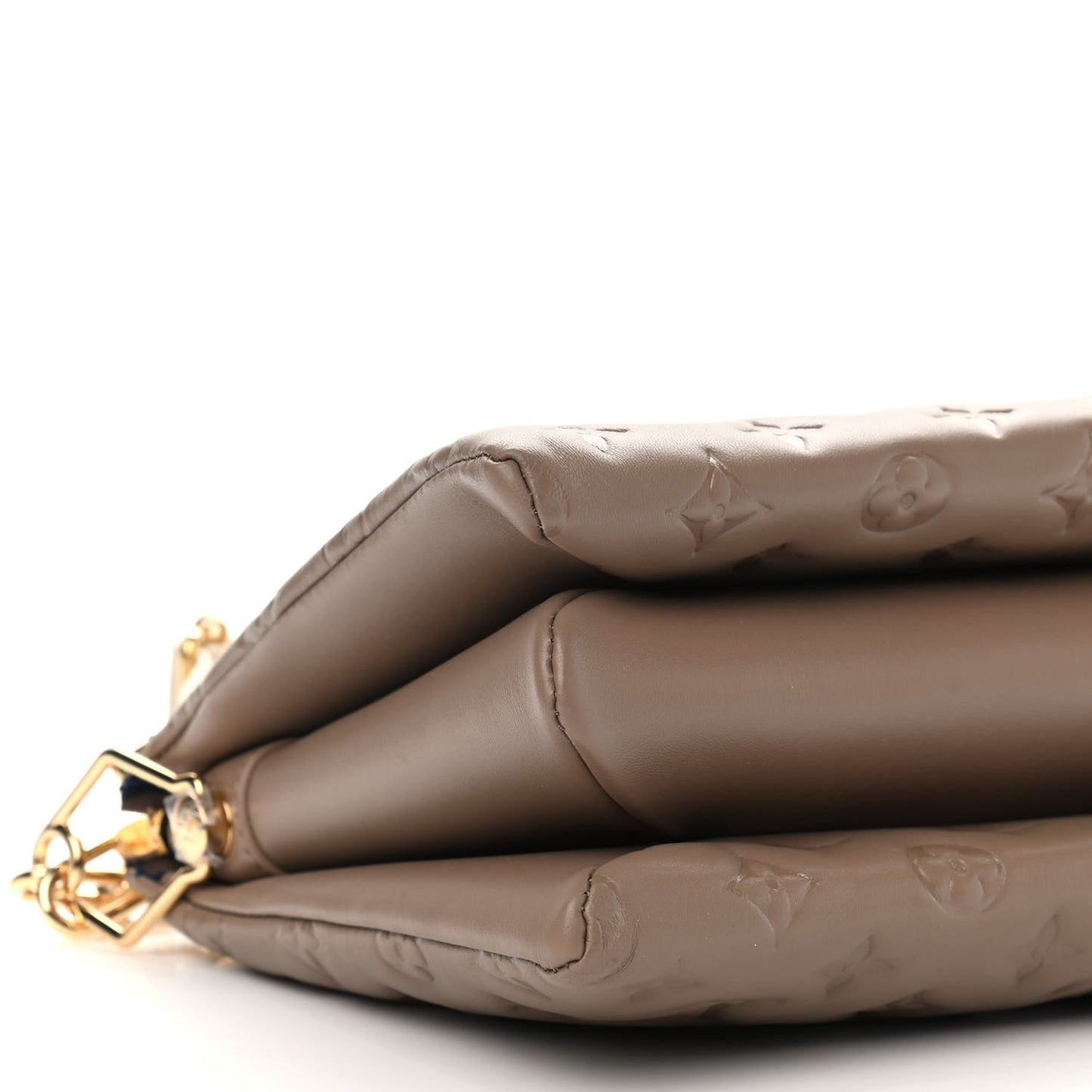 Lambskin Embossed Monogram Coussin PM Taupe