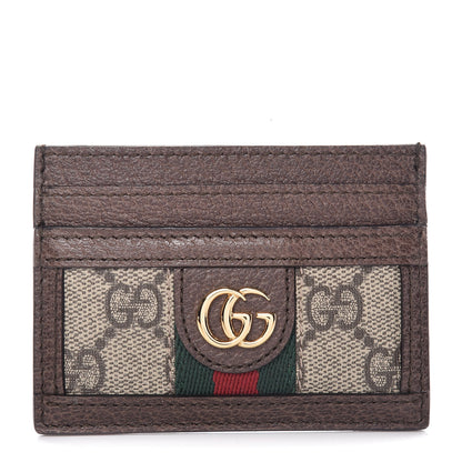 Gucci GG Supreme Monogram Ophidia Card Holder Brown 1 of 7