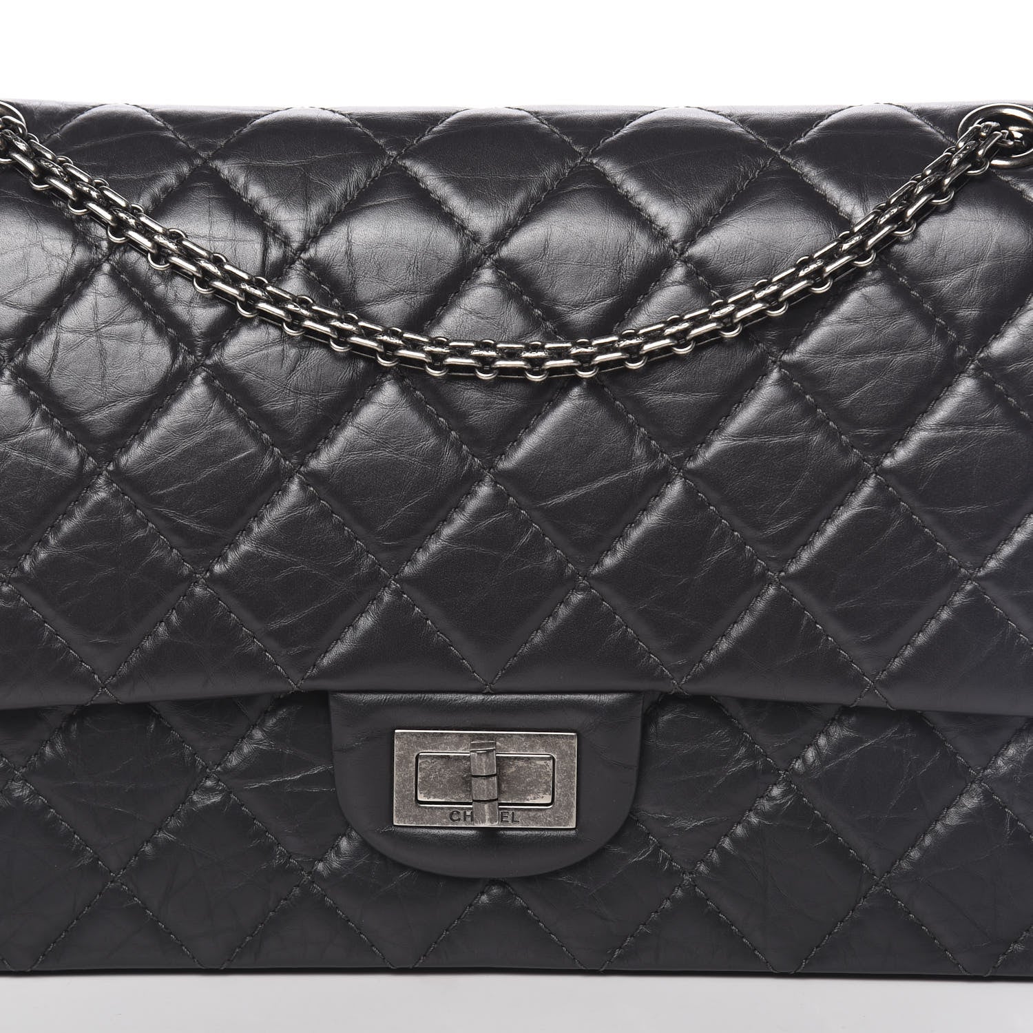 Chanel Aged Calfskin Quilted 2.55 Reissue 227 Flap Dark Grey 10 of 10