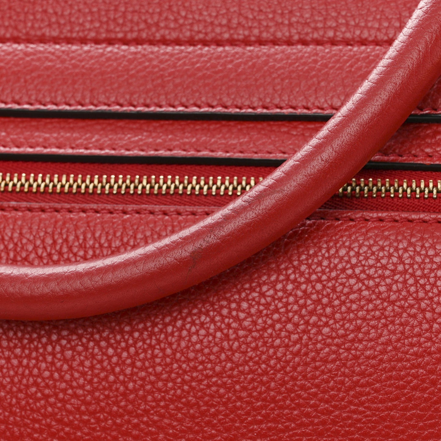 Drummed Calfskin Suede Medium Trapeze Coquelicot