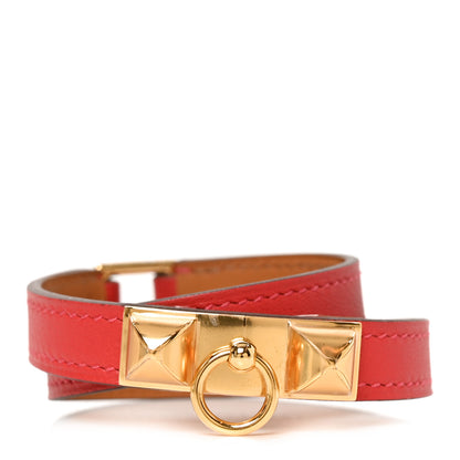 Hermes Swift Rivale Double Tour Bracelet T3 Rouge Casaque 1 of 5