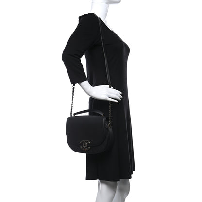 Chanel Shiny Calfskin Goatskin Quilted Medium Coco Curve Messenger Flap Black 2 of 7