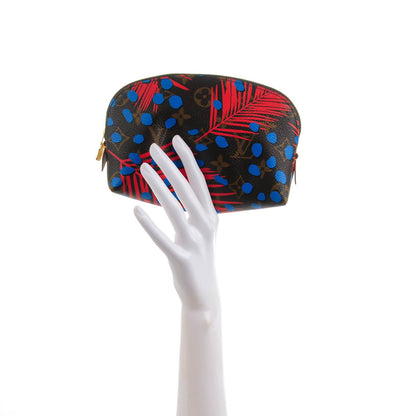 Louis Vuitton Monogram Jungle Dots Cosmetic Pouch Coquelicot Denim 2 of 7