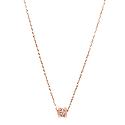 Bulgari 18K Rose Gold Diamond Small B.Zero1 Pave Pendant Necklace 1 of 5