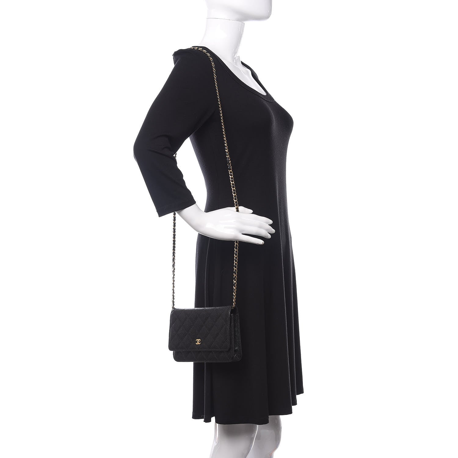 Chanel Caviar Quilted Wallet On Chain WOC Black 2 of 13