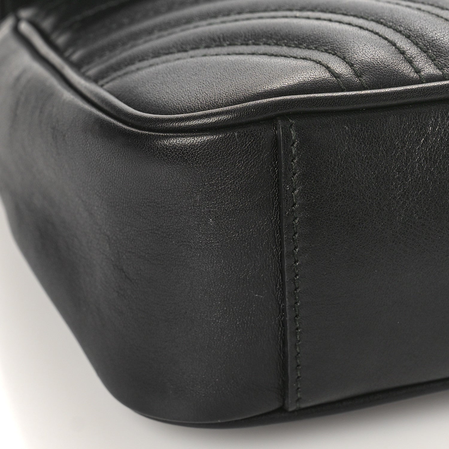 Gucci Calfskin Matelasse Small GG Marmont Shoulder Bag Black 8 of 13