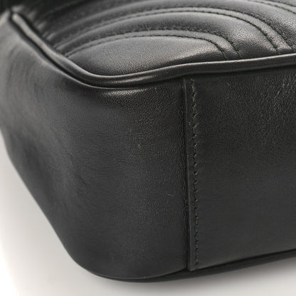 Gucci Calfskin Matelasse Small GG Marmont Shoulder Bag Black 8 of 13