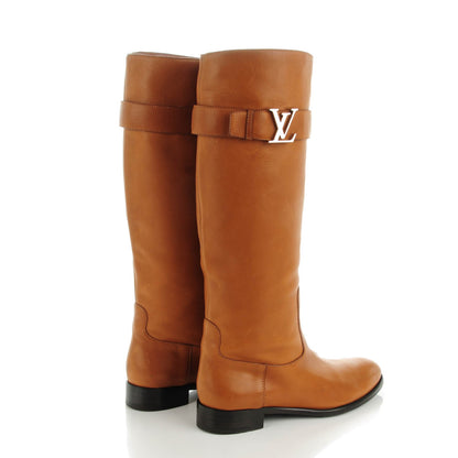 Louis Vuitton Calfskin Legacy Flat High Boots 42 Brown 4 of 7