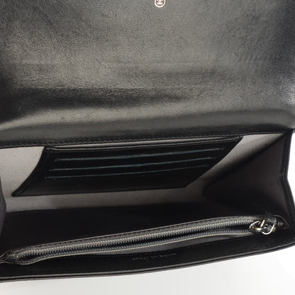 Chanel Lambskin Embossed Camellia Embossed Flap Wallet Black 8 of 8