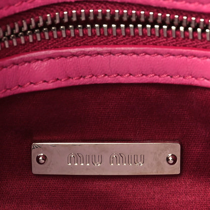 Miu Miu Nappa Matelasse Crystal Flap Clutch Fuxia 5 of 9