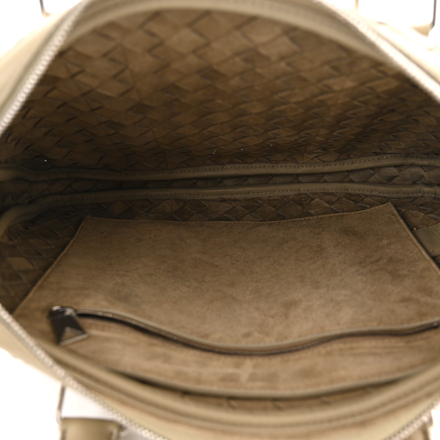 Nappa Intrecciato Medium Briefcase Taupe