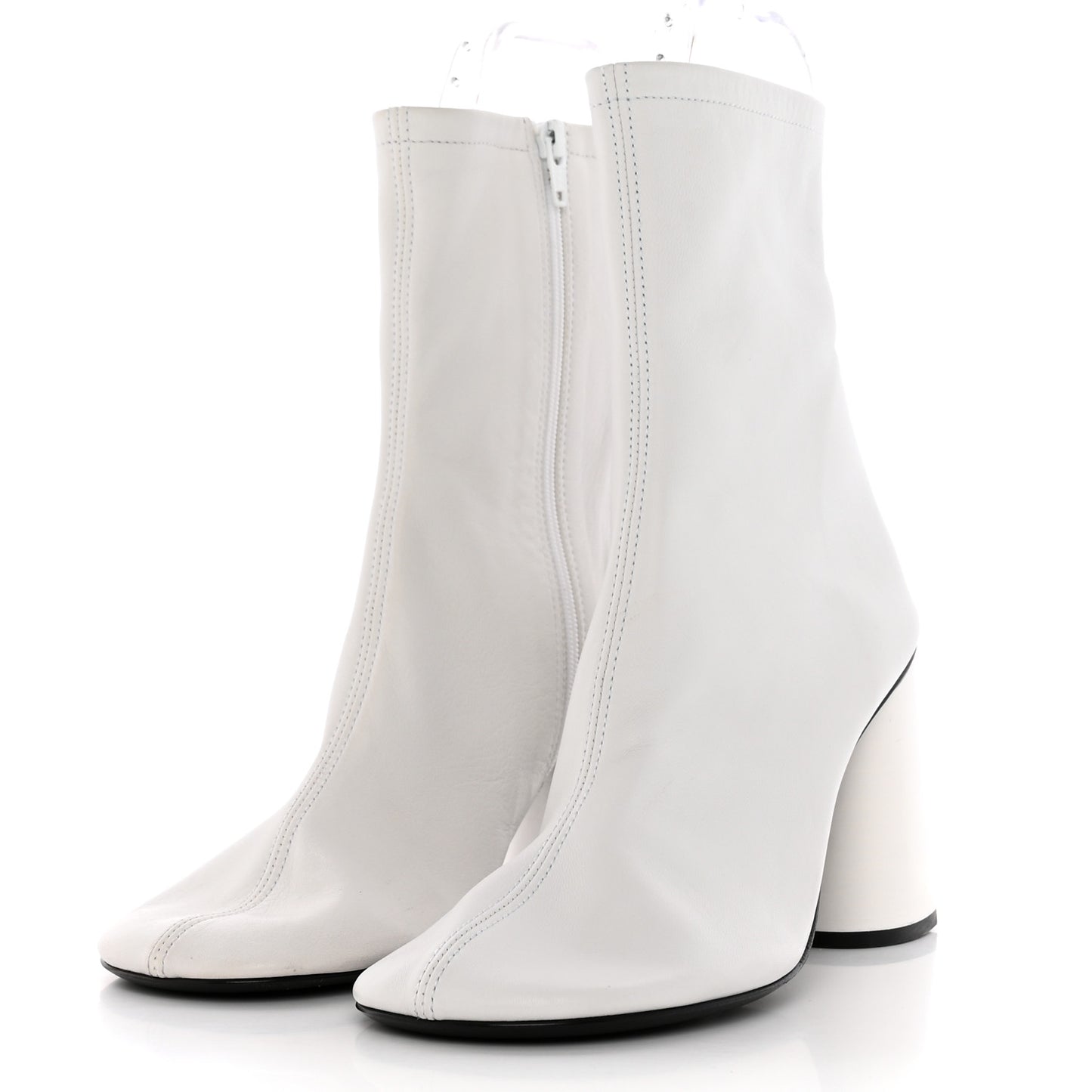 Calfskin Glove 80mm Ankle Boots 37 White
