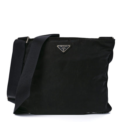 Prada Tessuto Nylon Flat Messenger Bag Black 1 of 11