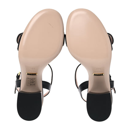 Gucci Lifford Calfskin GG Marmont Ankle Wrap 75mm Sandals 36.5 Black 5 of 8