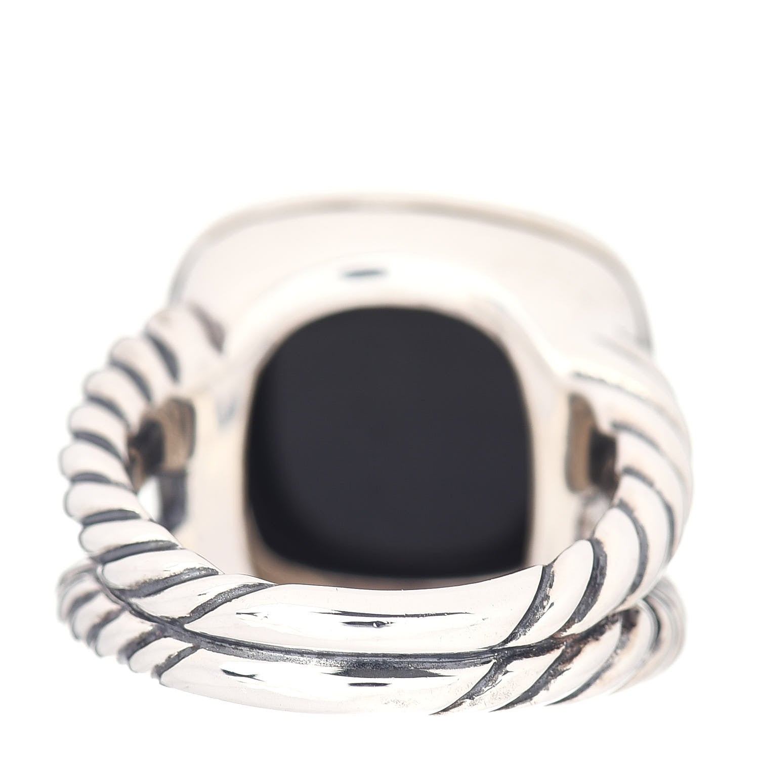 David Yurman Sterling Silver Diamond Black Onyx 14mm Albion Ring 55 7.25 4 of 5