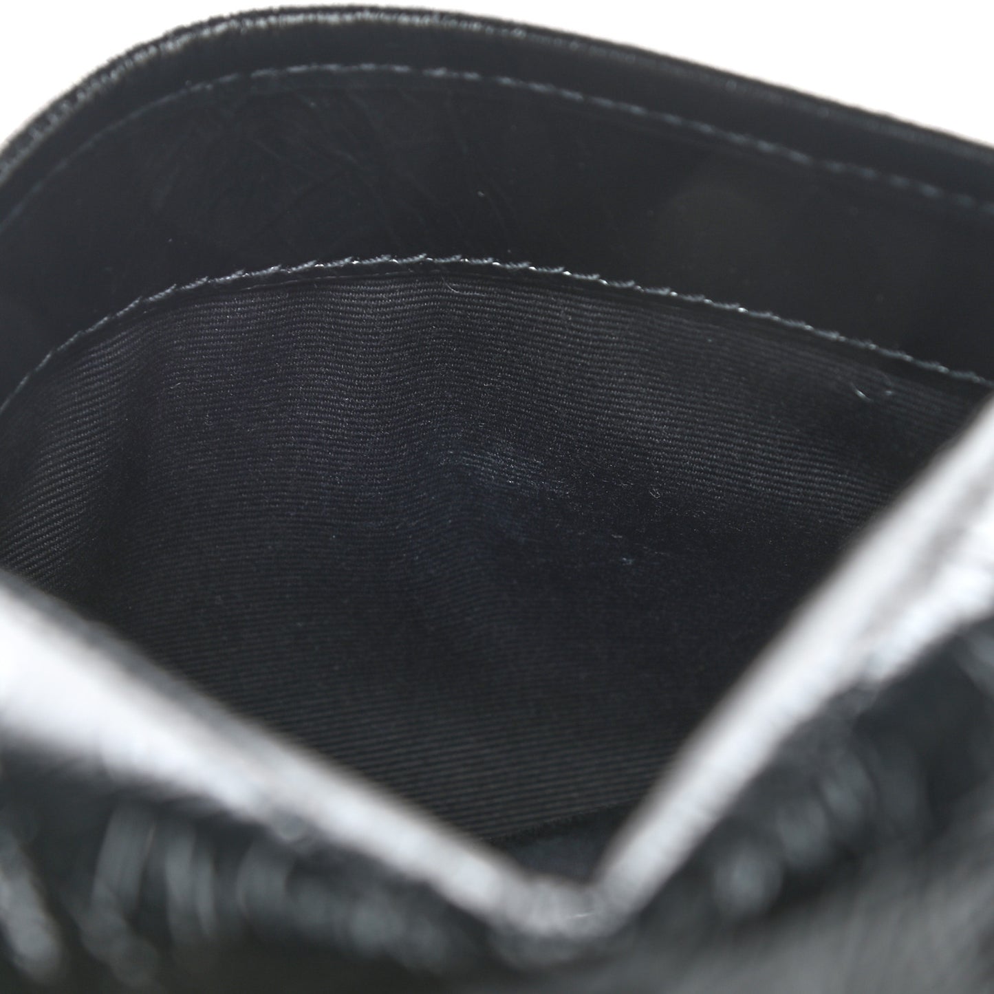 Crinkled Calfskin Matelasse Monogram Niki Chain Wallet Black