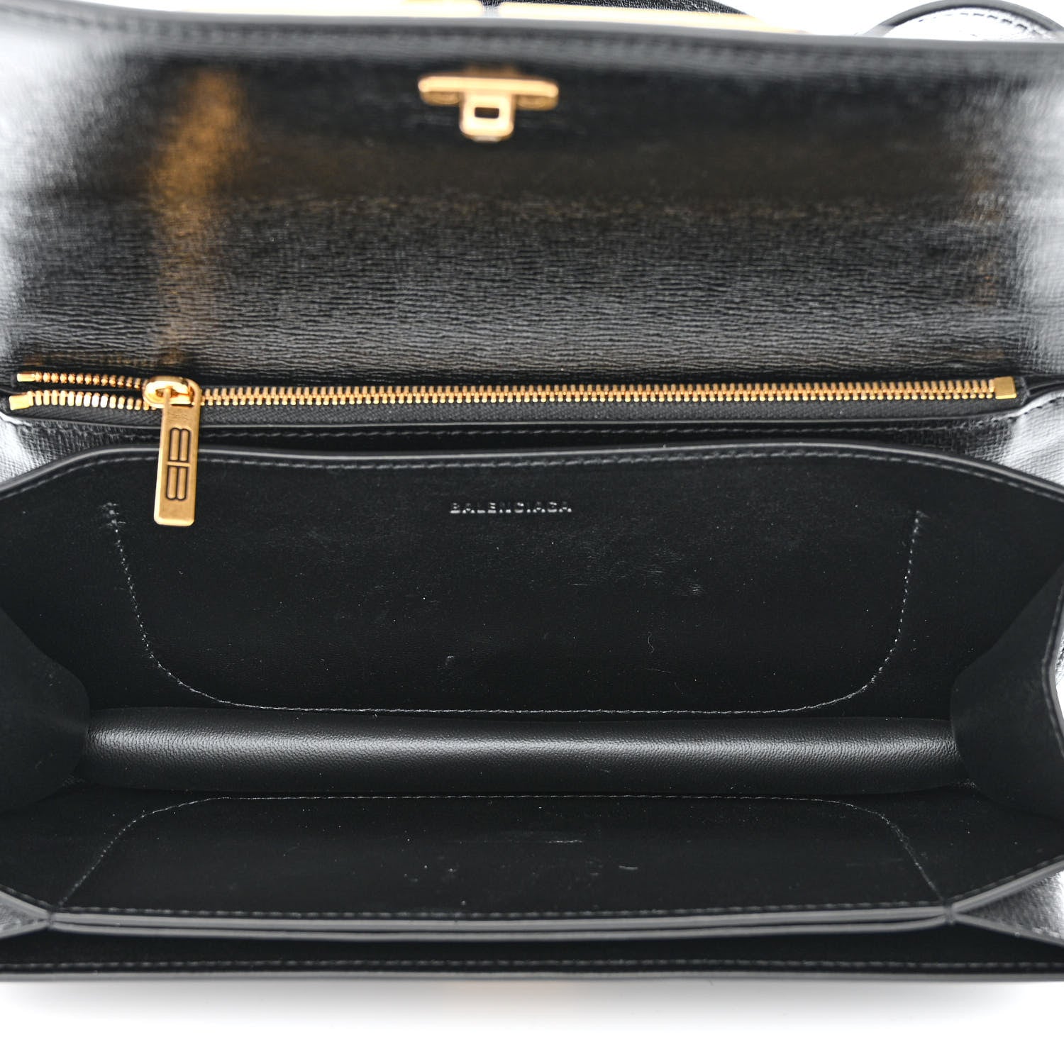 Balenciaga Calfskin Stripe Embossed Small Gossip Bag Black 5 of 14