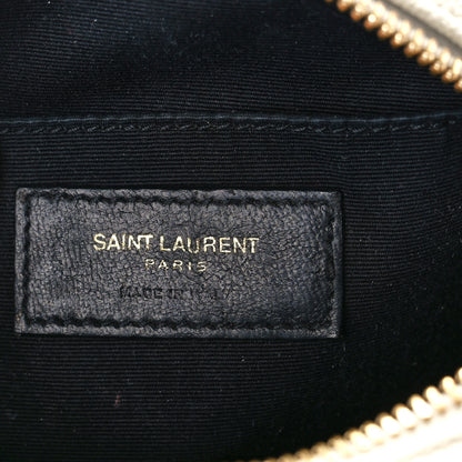 Saint Laurent Grain De Poudre Matelasse Chevron Quilted Round Vinyle Camera Bag Blanc Vintage 6 of 12
