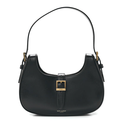 Saint Laurent Shiny Calfskin Le Fermoir Hobo Black 1 of 12