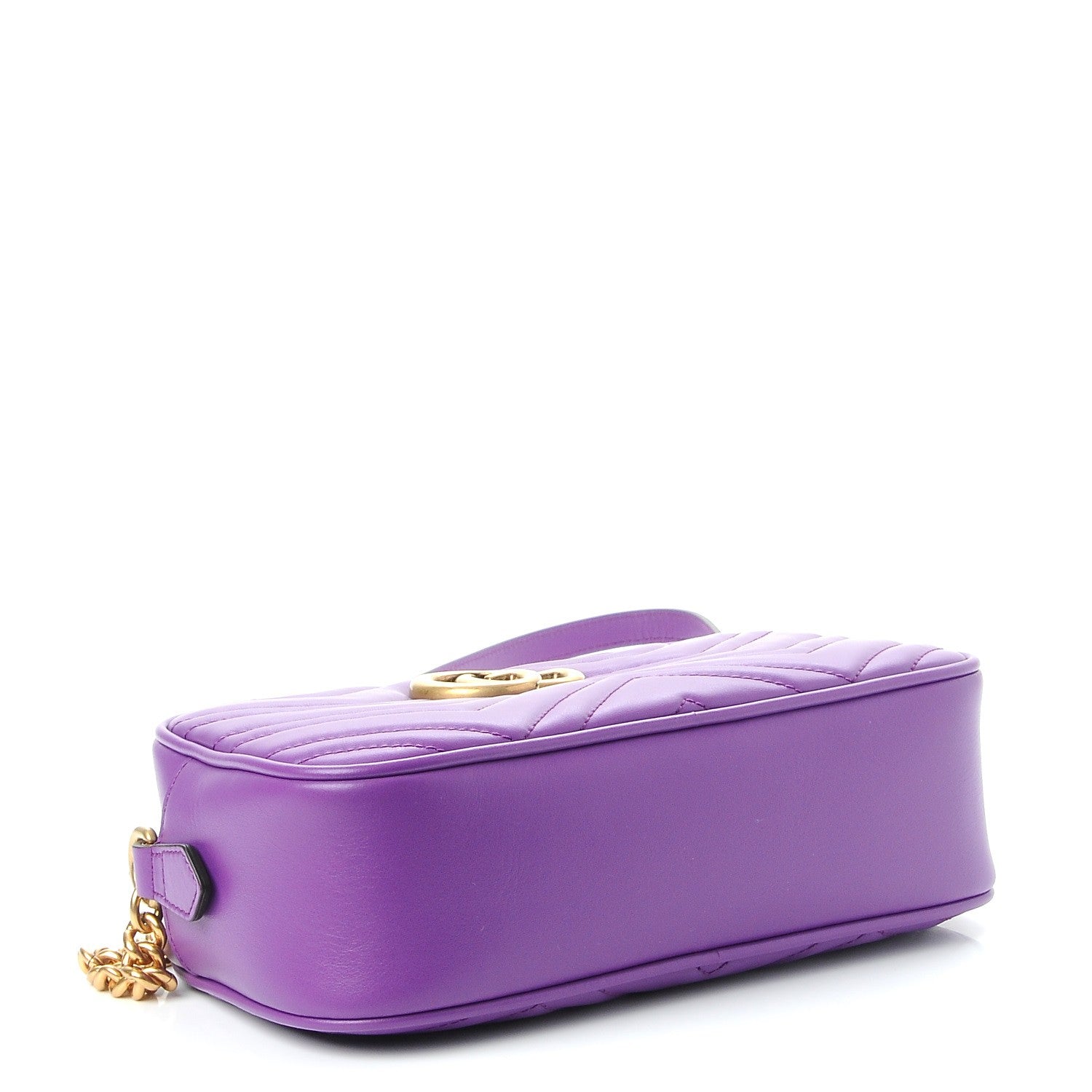Gucci Calfskin Matelasse Small GG Marmont Chain Shoulder Bag Shine Purple 7 of 7