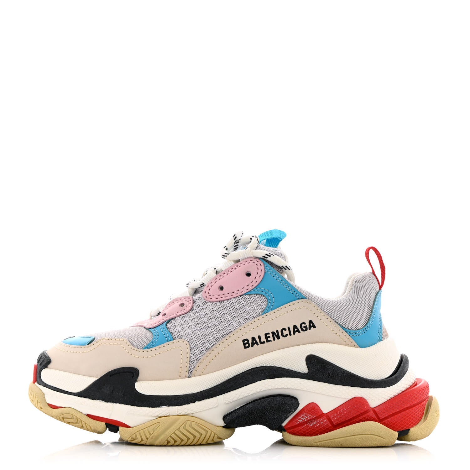 Balenciaga Fabric Mesh Womens Triple S Sneakers 36 White Blue Pink 1 of 8