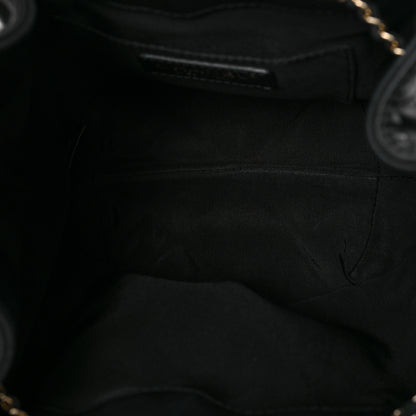 Chanel Lambskin Quilted CC Dweller Drawstring Bucket Bag Black 5 of 8