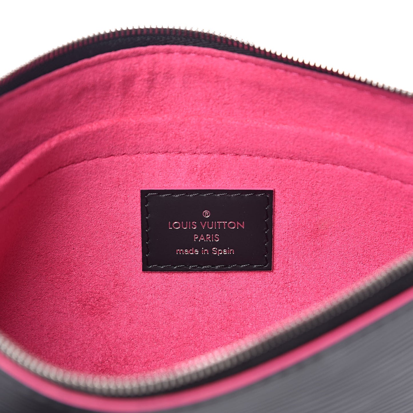 Epi Neverfull Pochette MM GM Black Hot Pink