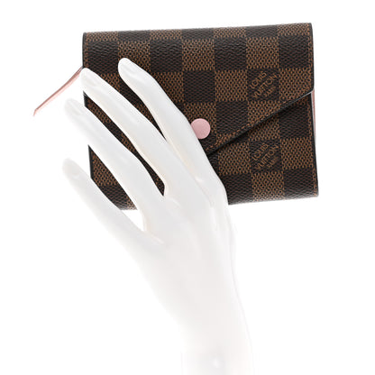 Louis Vuitton Damier Ebene Victorine Wallet Rose Ballerine 2 of 7