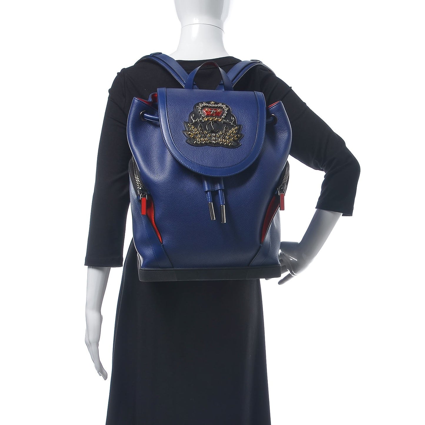 Calfskin Ecusson Explorafunk Backpack Blue
