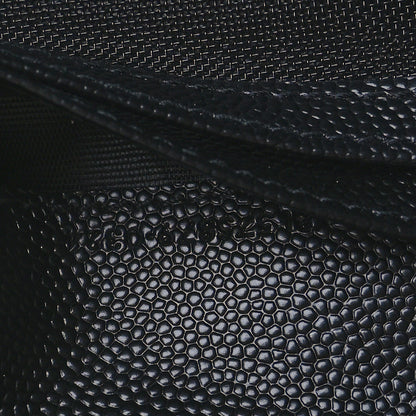 Saint Laurent Grain De Poudre Matelasse Chevron Monogram Zipped Card Case Black 7 of 8