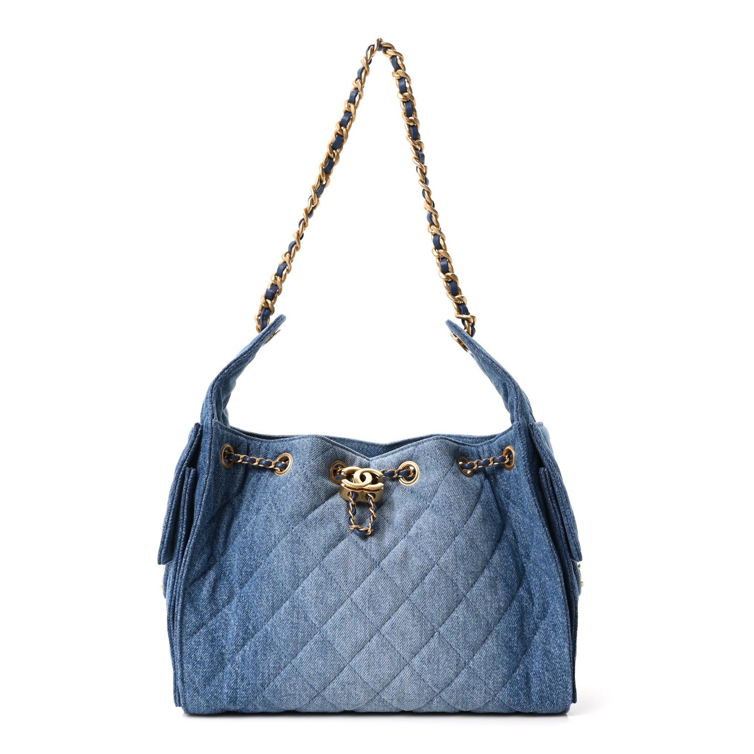 Chanel Washed Denim Quilted Small Chanel 25 Handbag Blue 1 of 11