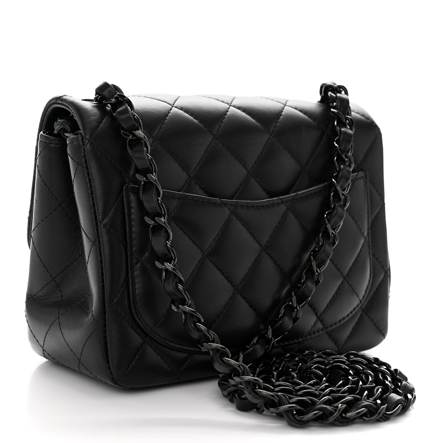 Chanel Lambskin Quilted Mini Square Flap So Black 3 of 10